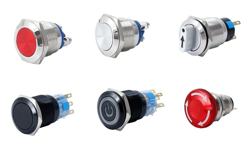 19mm 12V Electrical Illuminated Waterproof Normally Closed Latching Momentary Push Button Switch