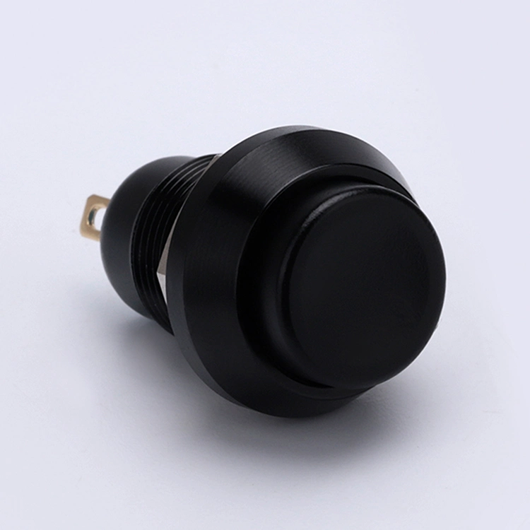High Round Head Push Button Switch Waterproof Plastic Self-Lock Switch 12mm Black Push Button Switch