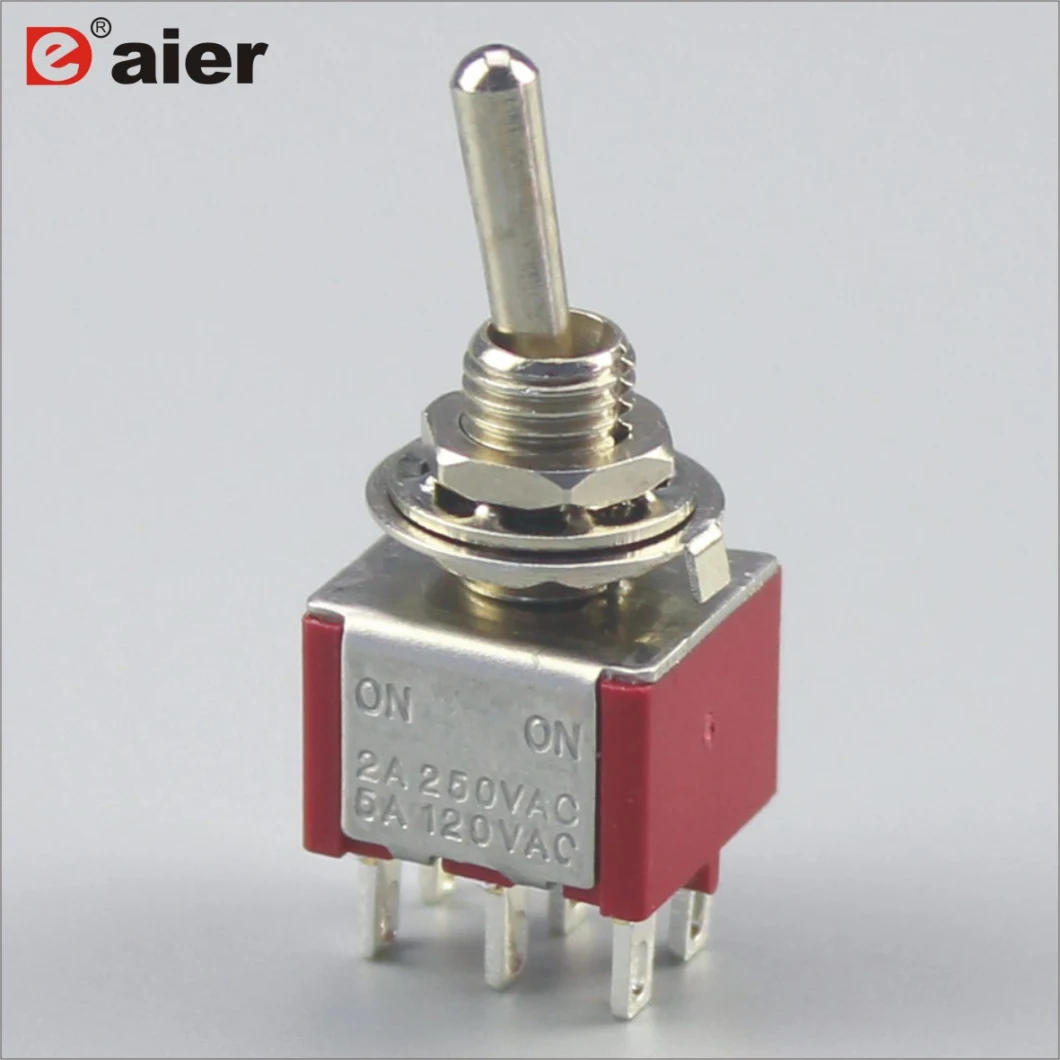 Mts-202 Mini Double Pole 6 Pin on-on Toggle Switch
