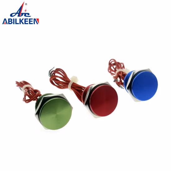 12V Red Color Flat Round Head Ring Illumine Button Power LED 1no1nc 16mm Switch